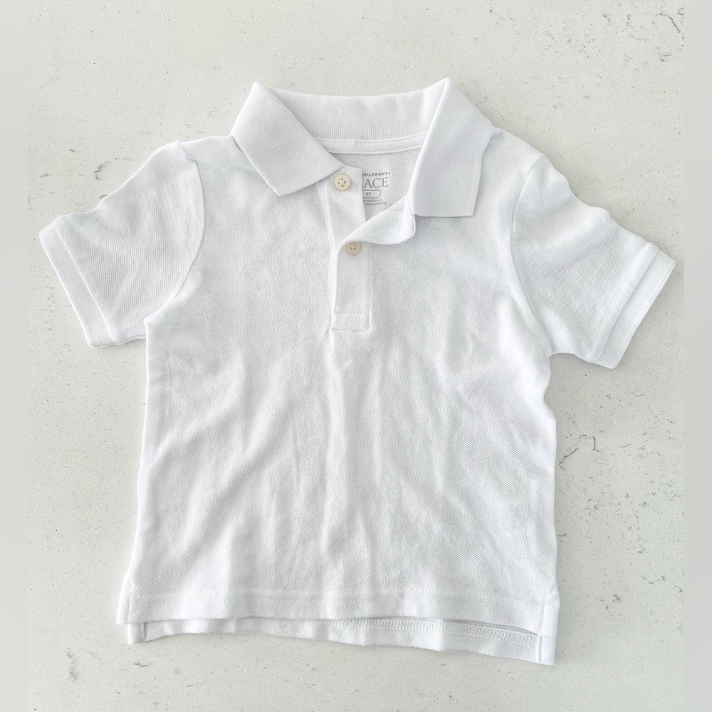The Children’s Place White Polo School Church Uniform Size 2T NWT